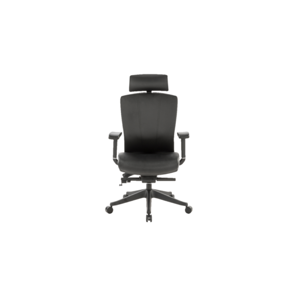 Silla ergonomica con soporte lumbar piel negra precio