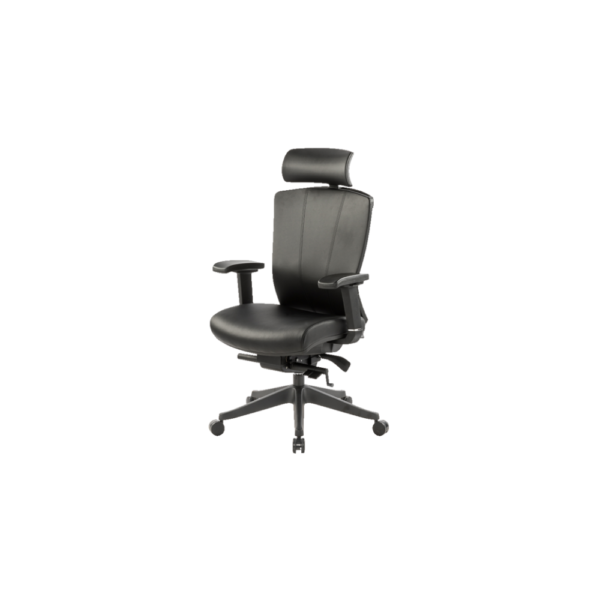 Silla ergonomica soporte lumbar piel negra precio