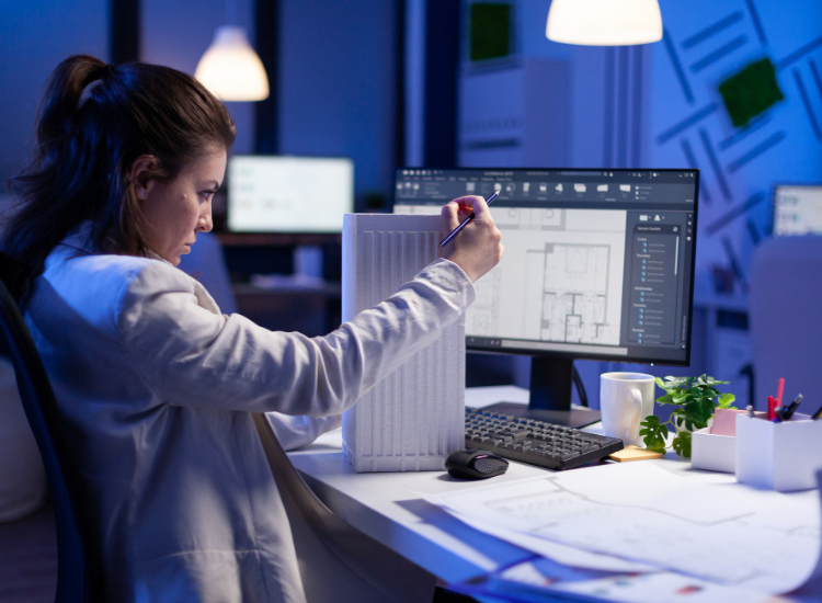 Computadora all-in-one en espacio de trabajo minimalista