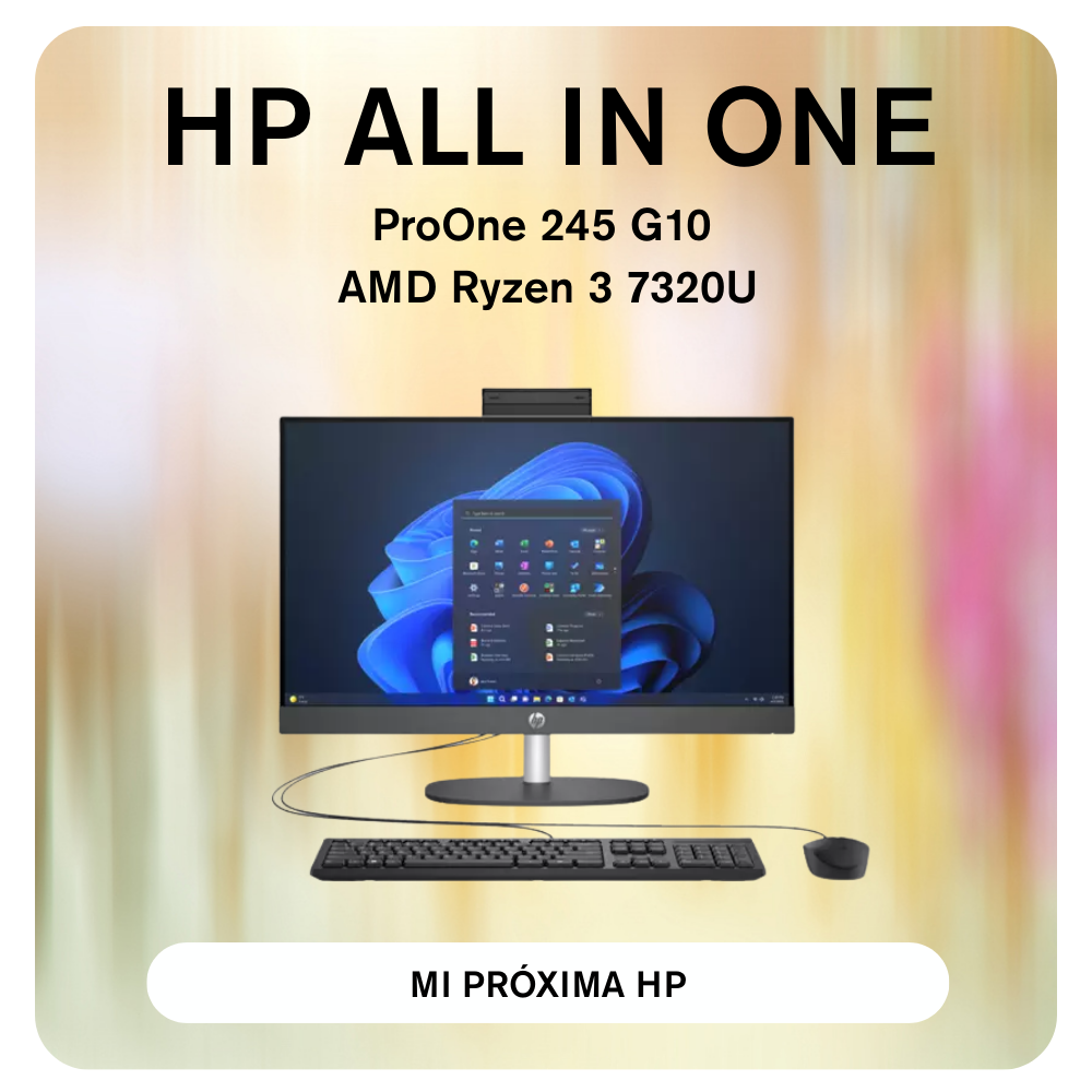 Laptop, all-in-one y desktop lado a lado para comparacion de computadoras
