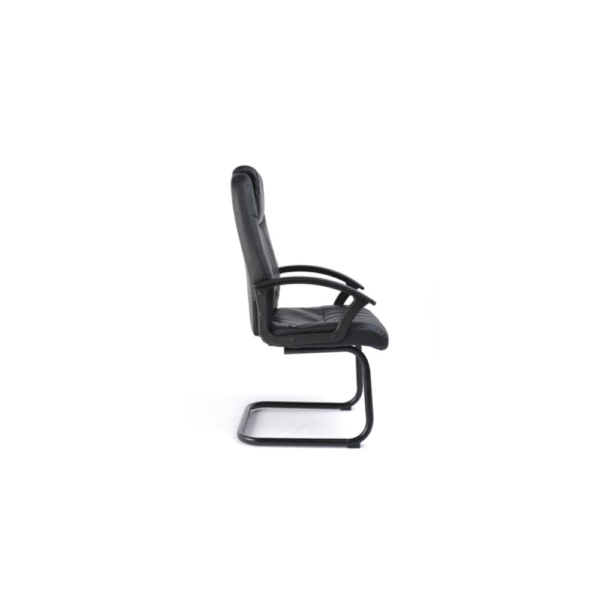 Silla de visita Alfa vinipiel negro para oficina