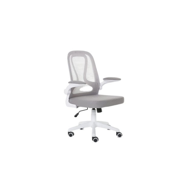 Silla operativa resistente en mesh y tela blanca economica