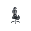 silla de malla negra con cabecera y descansa pies Nexus