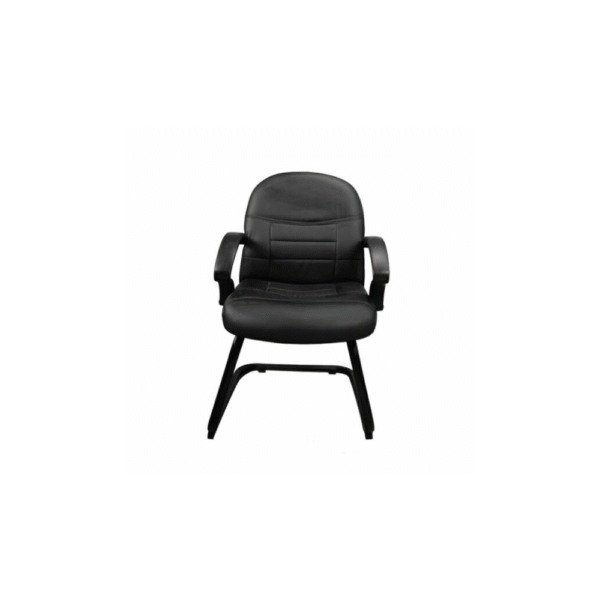 Silla de visita Zalce en piel negra para oficina