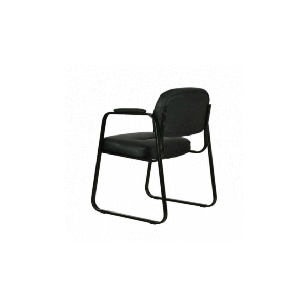 Silla de visita en piel negra para oficina
