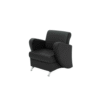 Sofa 1 plaza en piel resistente negro Alce mayoreo