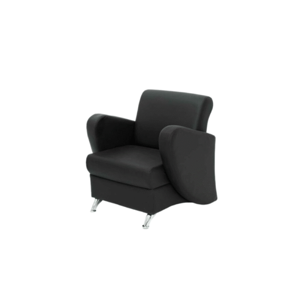 Sofa 1 plaza en piel resistente negro Alce mayoreo
