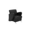 Sofa 1 plaza en piel resistente negro para oficina