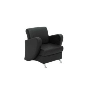 Sofa 1 plaza en piel resistente negro para oficina