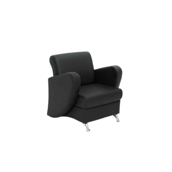 Sofa 1 plaza en piel resistente negro para oficina